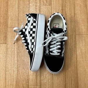 Suede and Checkered Platform Vans